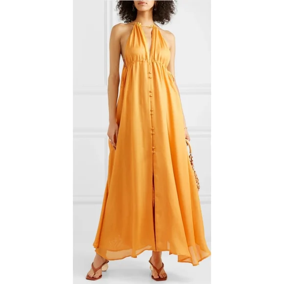 Cult Gaia - Agatha Silk-gauze Maxi Dress - Yellow - Small
